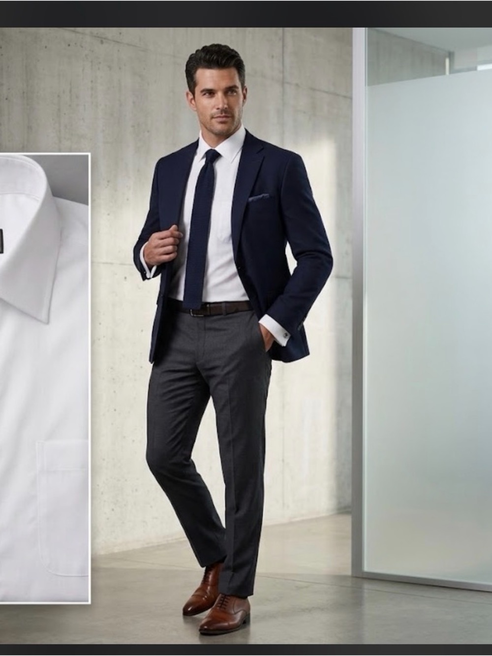Jos. A. Bank White Dress Shirt with French Cuffs